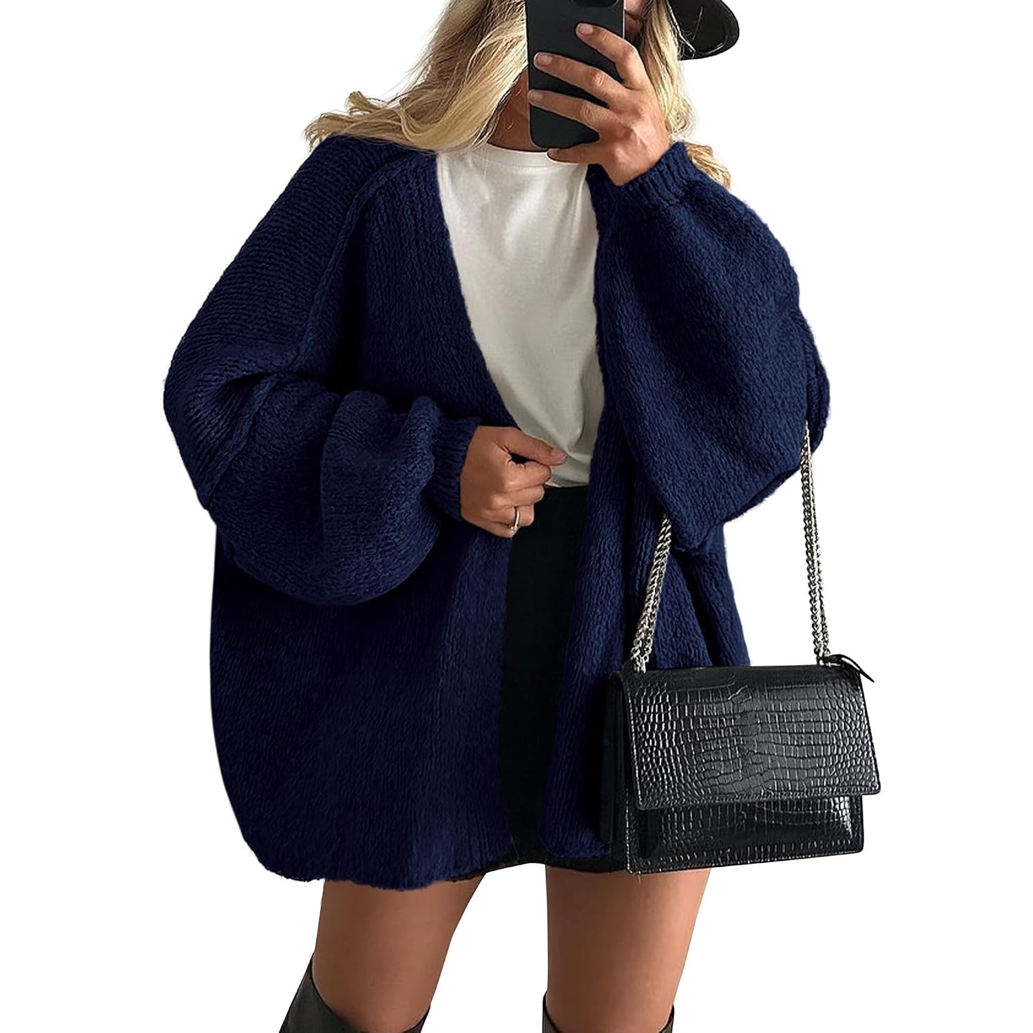 Casual Baggy Loose Fit Long Sleeve Cardigan Sweater For Women