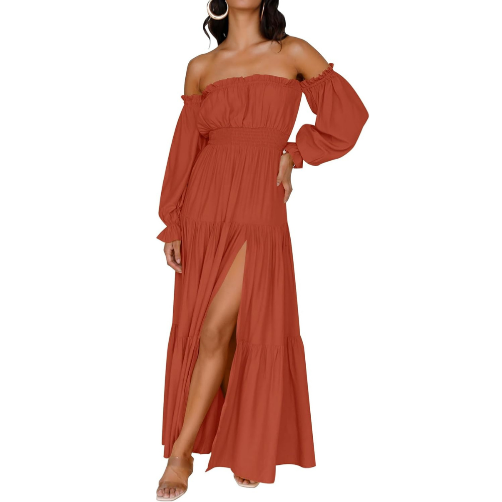 A Line Maxi Dress Dresses Off Shoulder Boho For Women