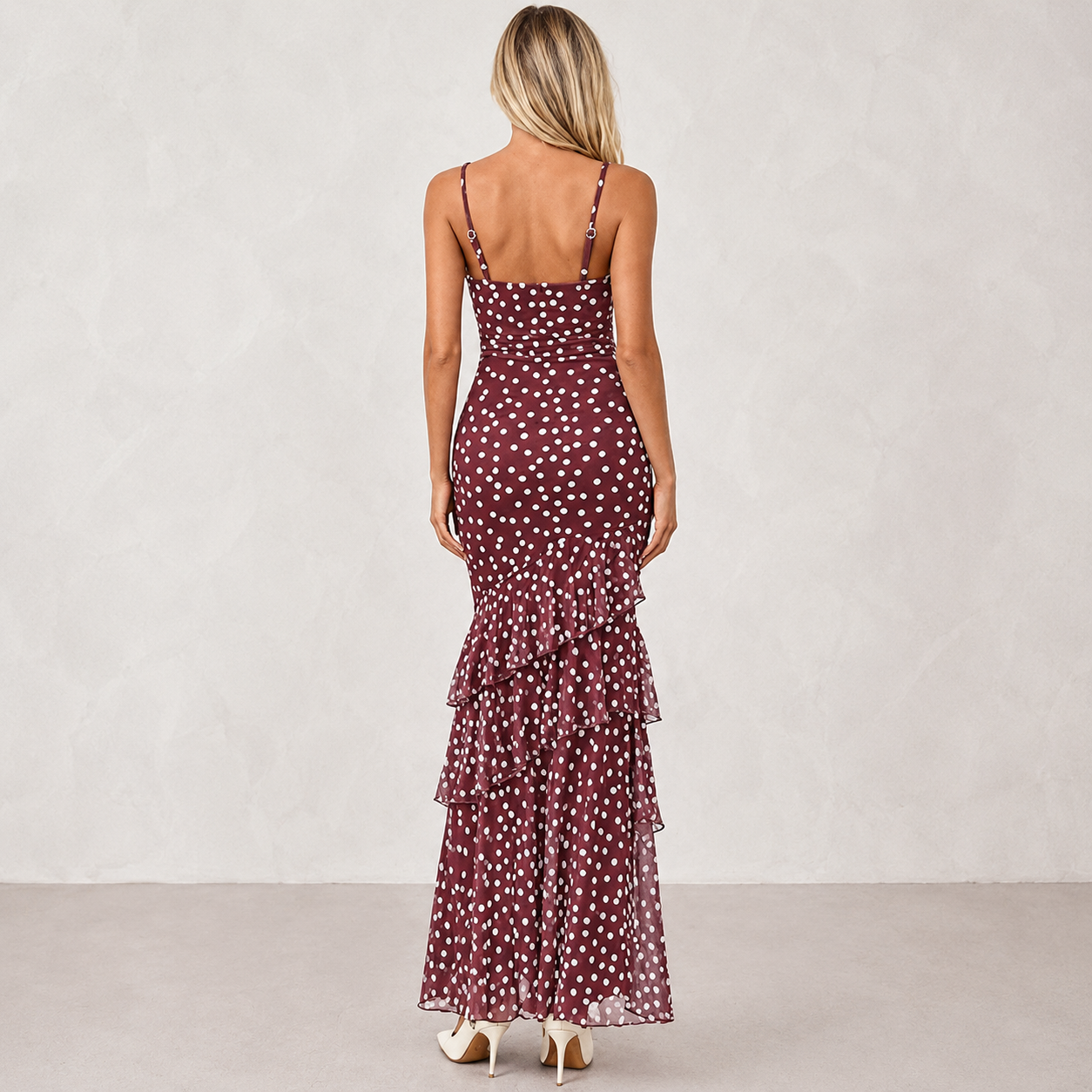 Summer Spring Tiered Floral Beach Maxi Dress Spaghetti For Women