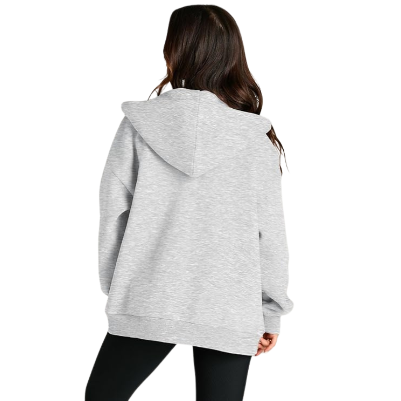 Womens Drawstring Zip Up Cute Hoodies Fall Jacket Oversized 