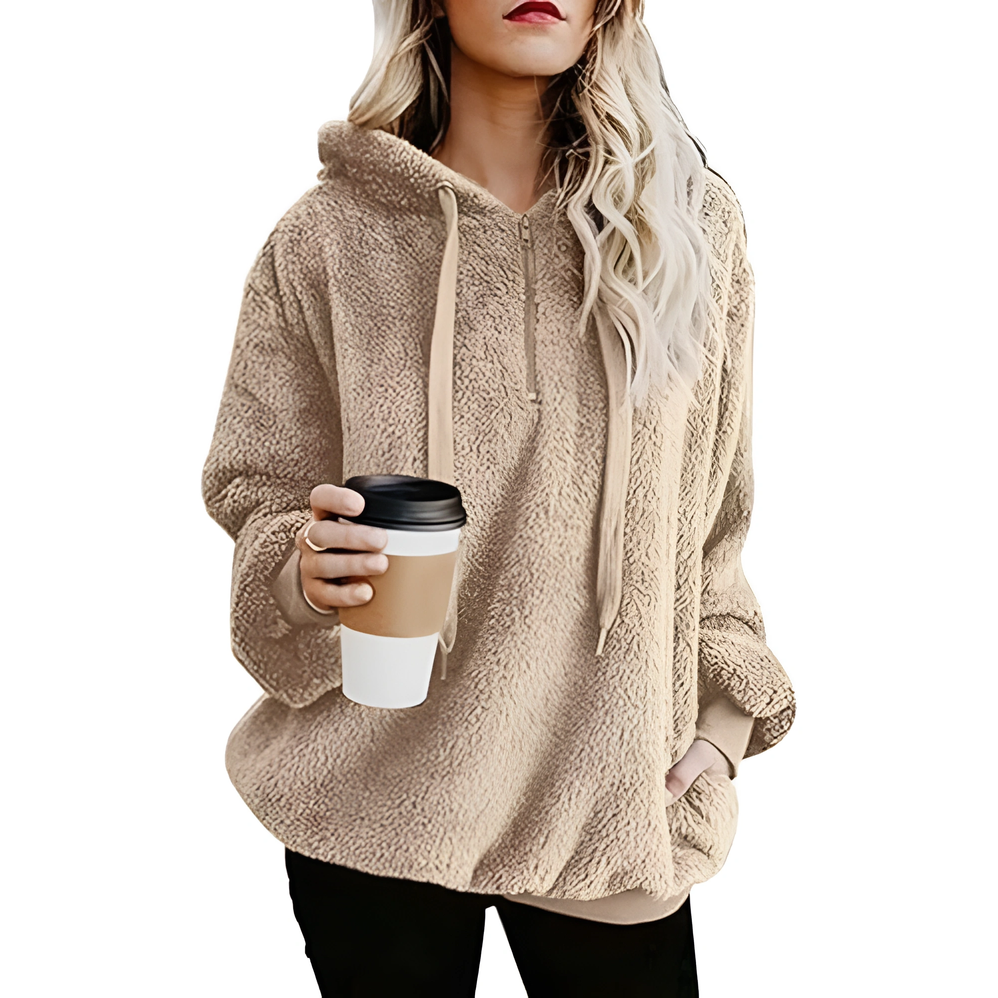 Oversized Long Sleeve Pullover Hoodies With Pocket For Women