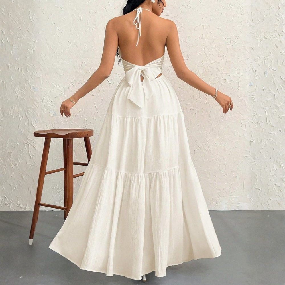 Summer And Beach Halter V Neck Casual Maxi For Women