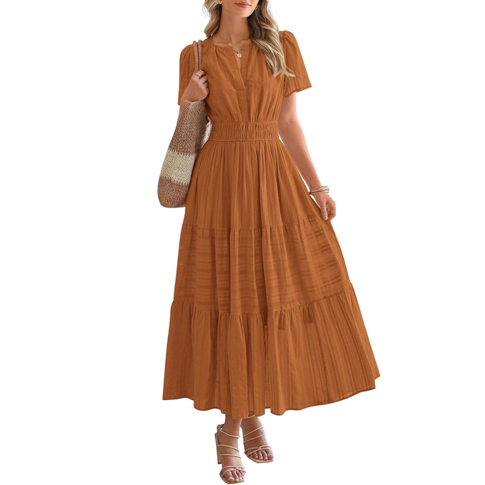 Summer Casual Boho Beach Dress With Pockets For Women