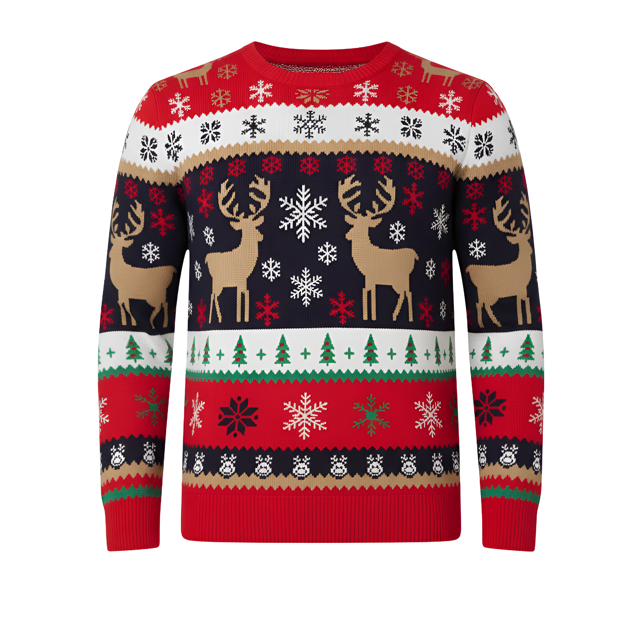 Ugly Christmas Sweater Santa Clause Reindeer Knitted Long Sleeve Sweaters