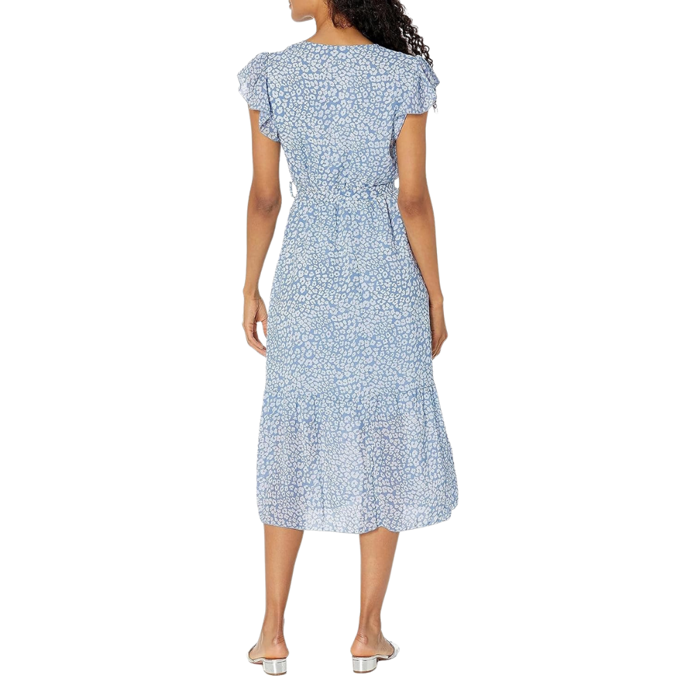 Floral And Boho Wrap Ruffle Maxi Dress V For Women