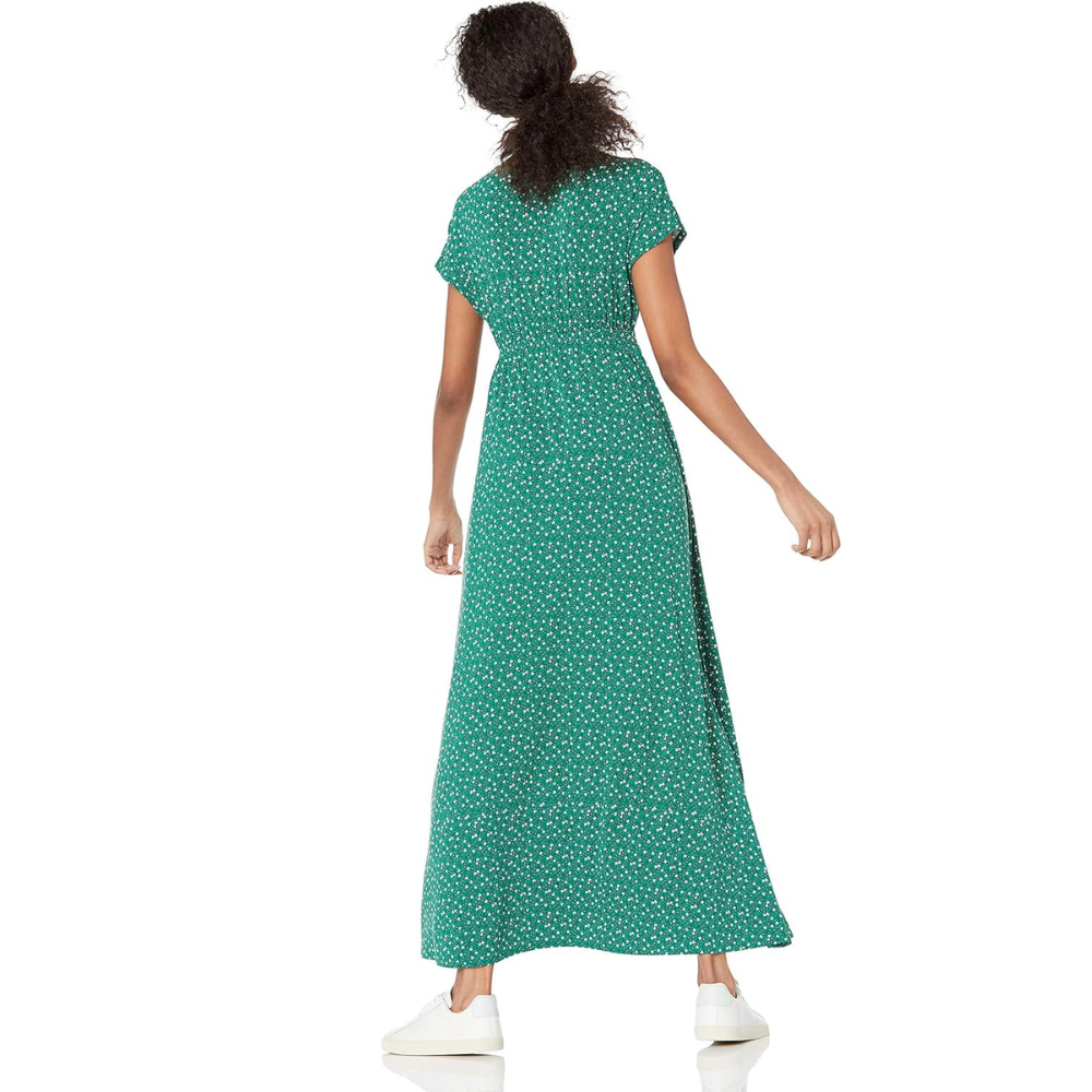 V Neck Short Sleeve Maxi Dress For Women