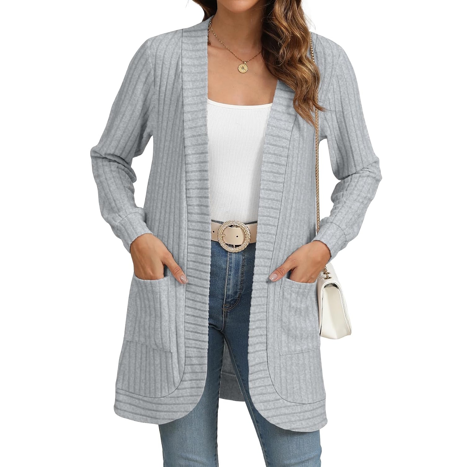 Soft Loose Fit Cardigan With Pockets For Women