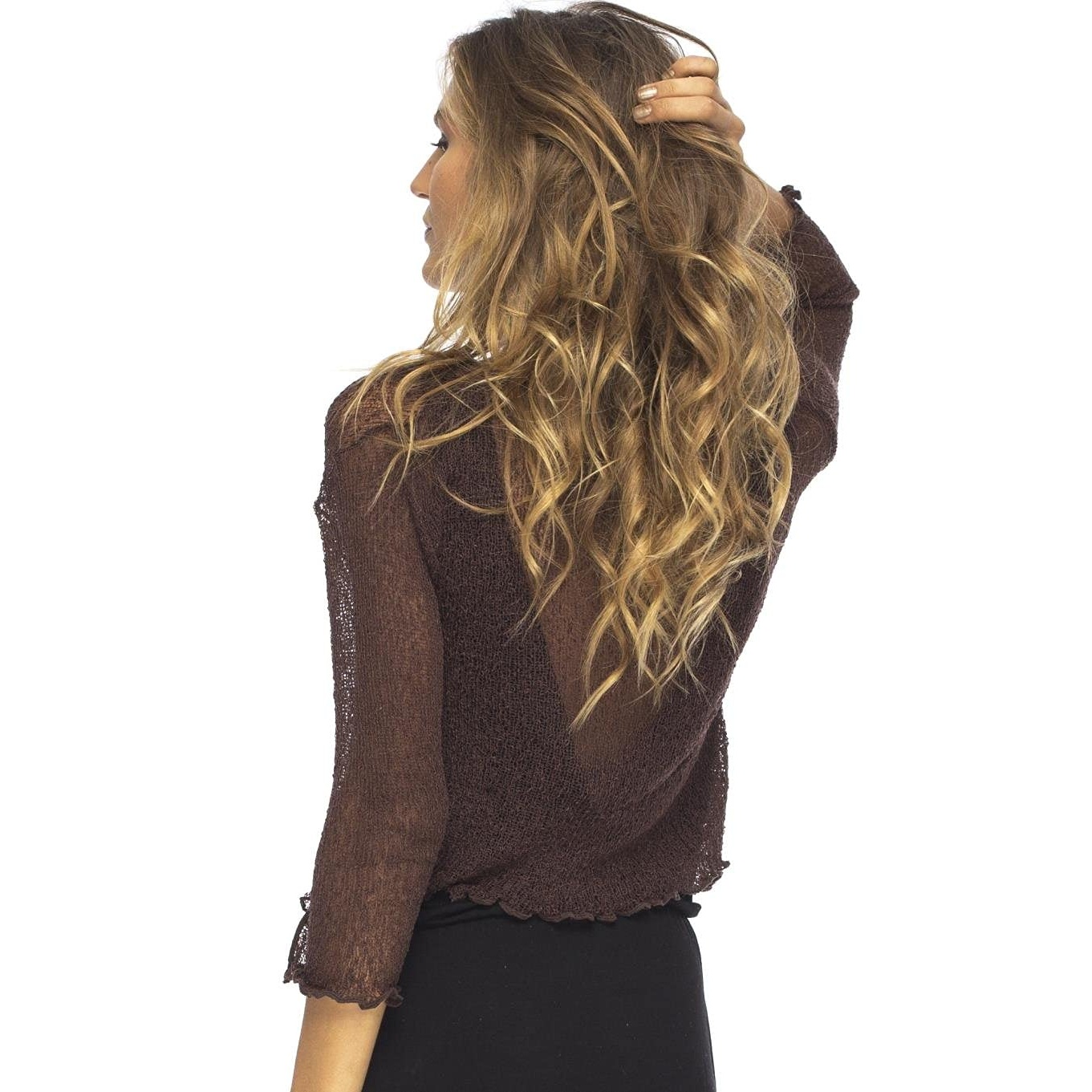 Lightweight Sheer Knit Tie-Front Cardigan for Women