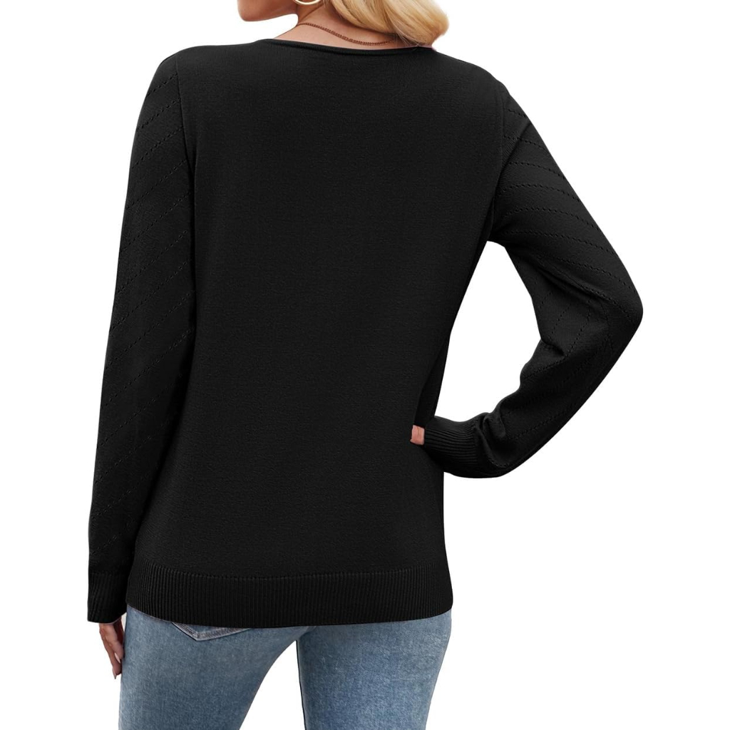 Casual Knit Long Sleeve Lightweight Sweater 