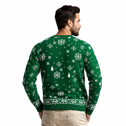 Mens Funny Christmas Sweater Santa Snowflake Pullover