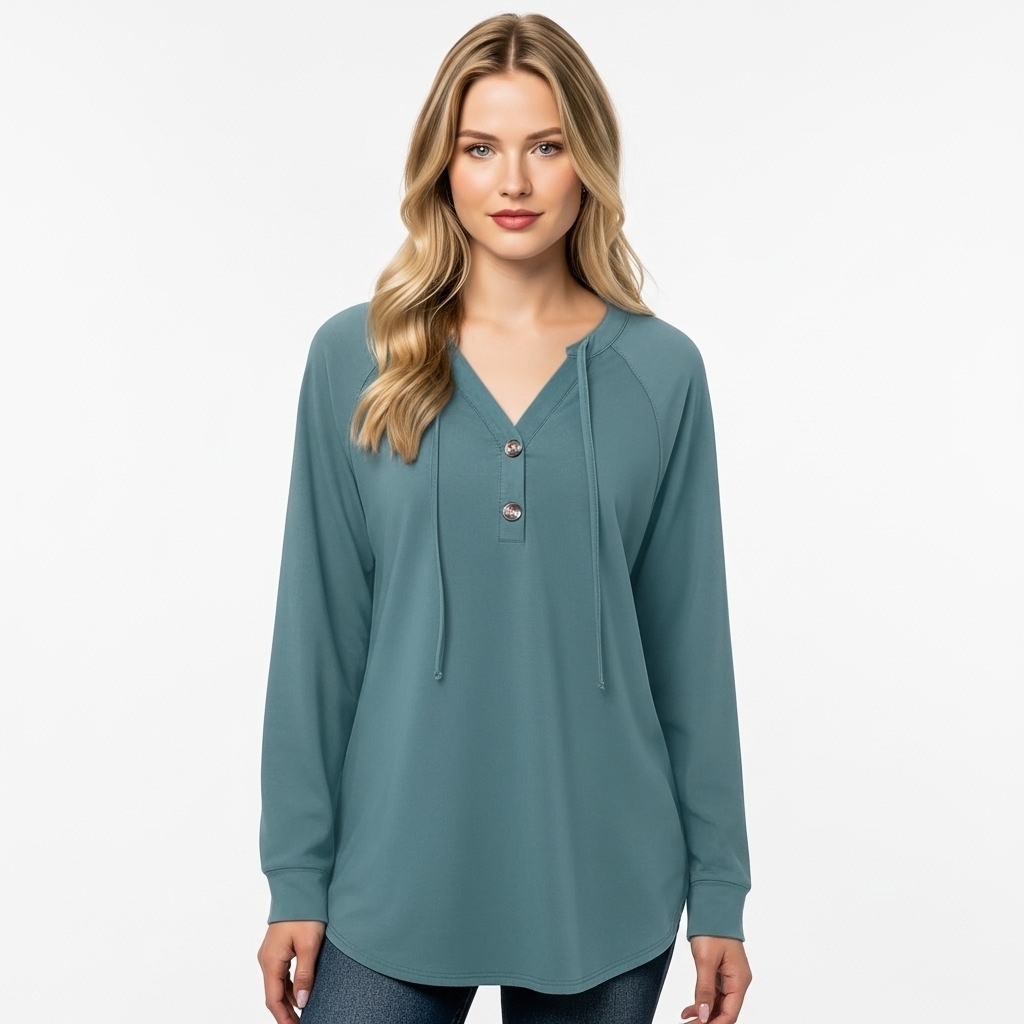 Plaid Tunic Hoodie Loose Fit Pullover