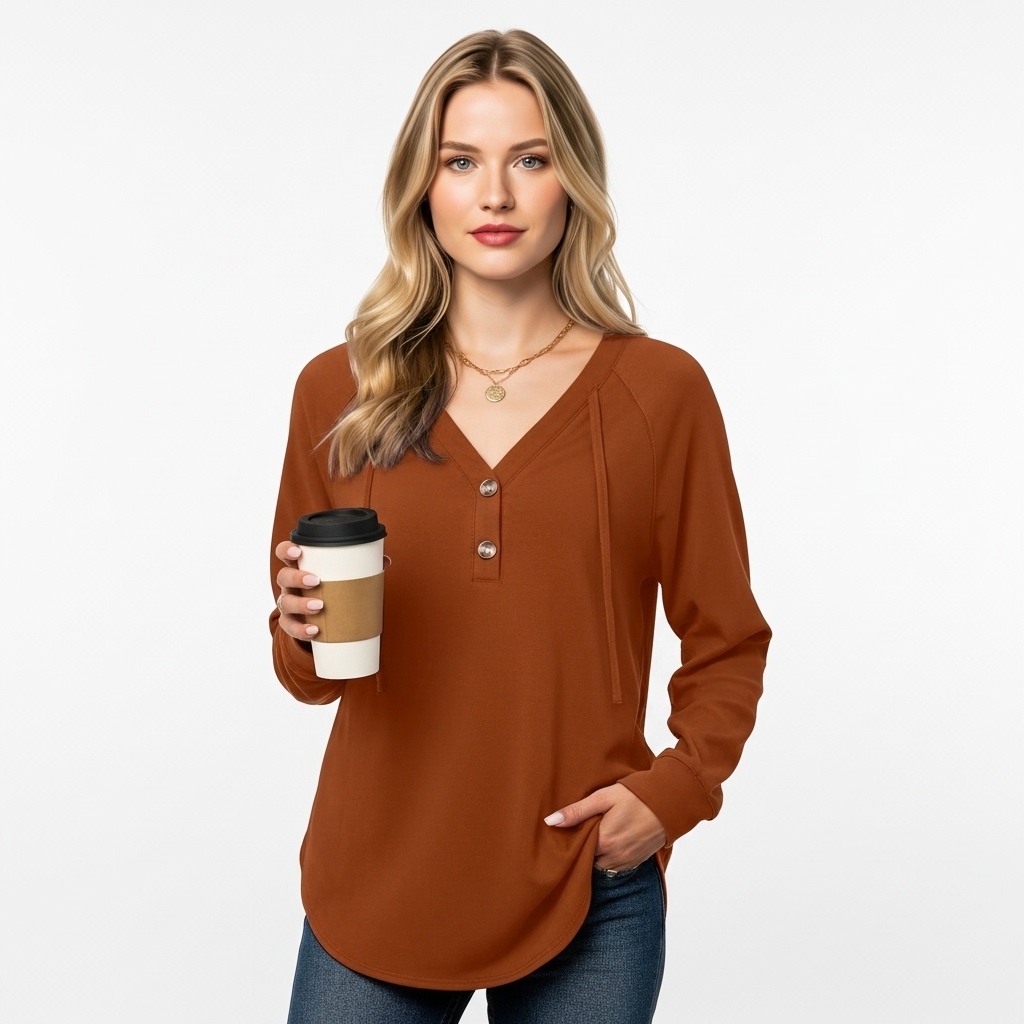 Plaid Tunic Hoodie Loose Fit Pullover