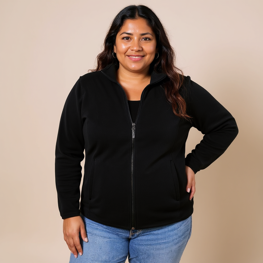 Classic Fit Full Zip Polar Fleece Jacket For Women