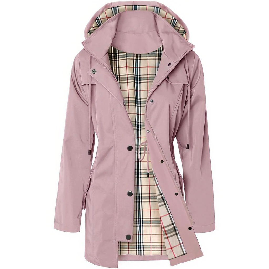 Women Long Hooded Rain Jacket
