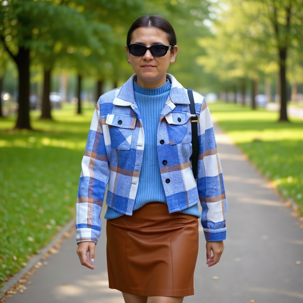 Plaid Button Down Cropped Jacket
