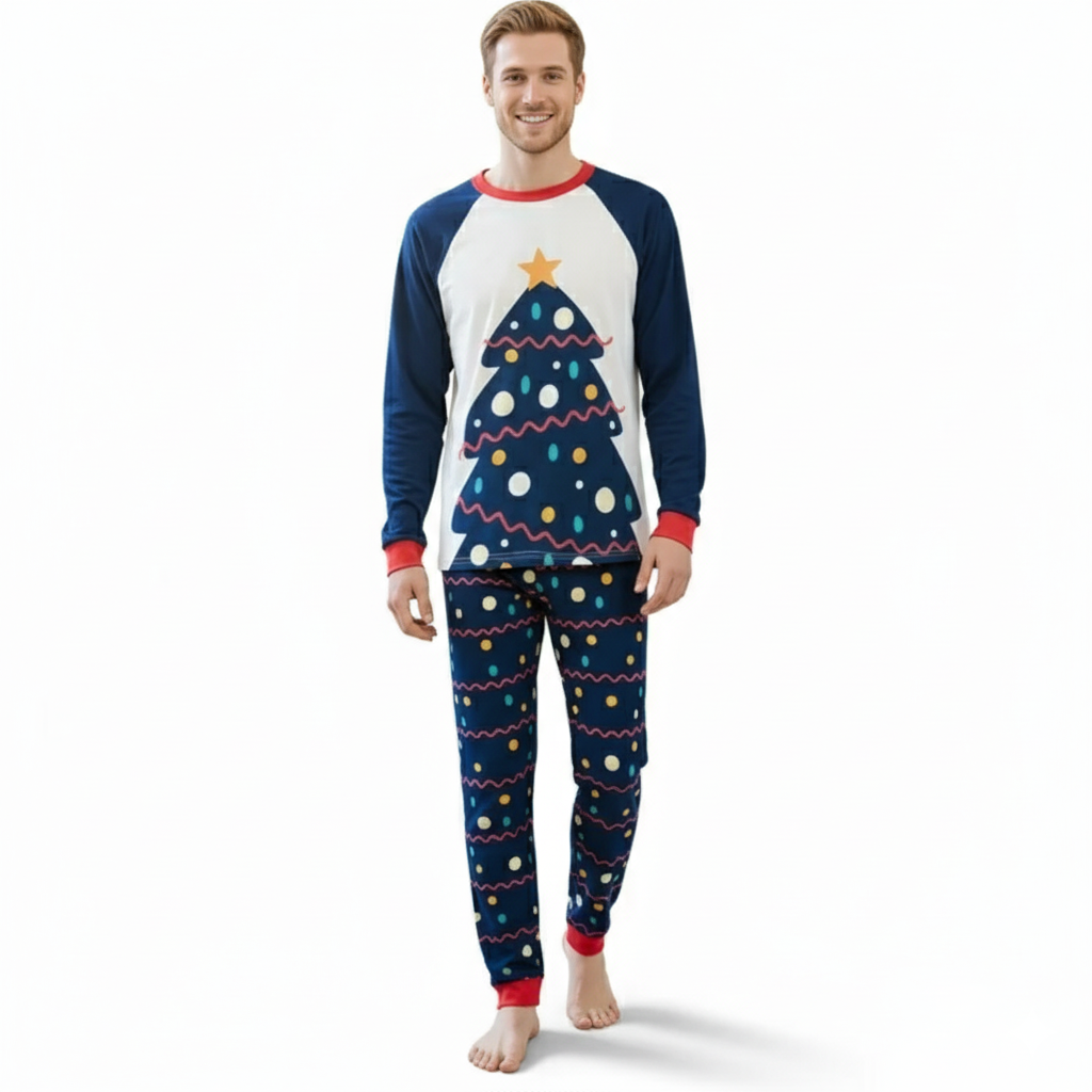 All Over Print Christmas Tree Design Family Matching Pajama Set