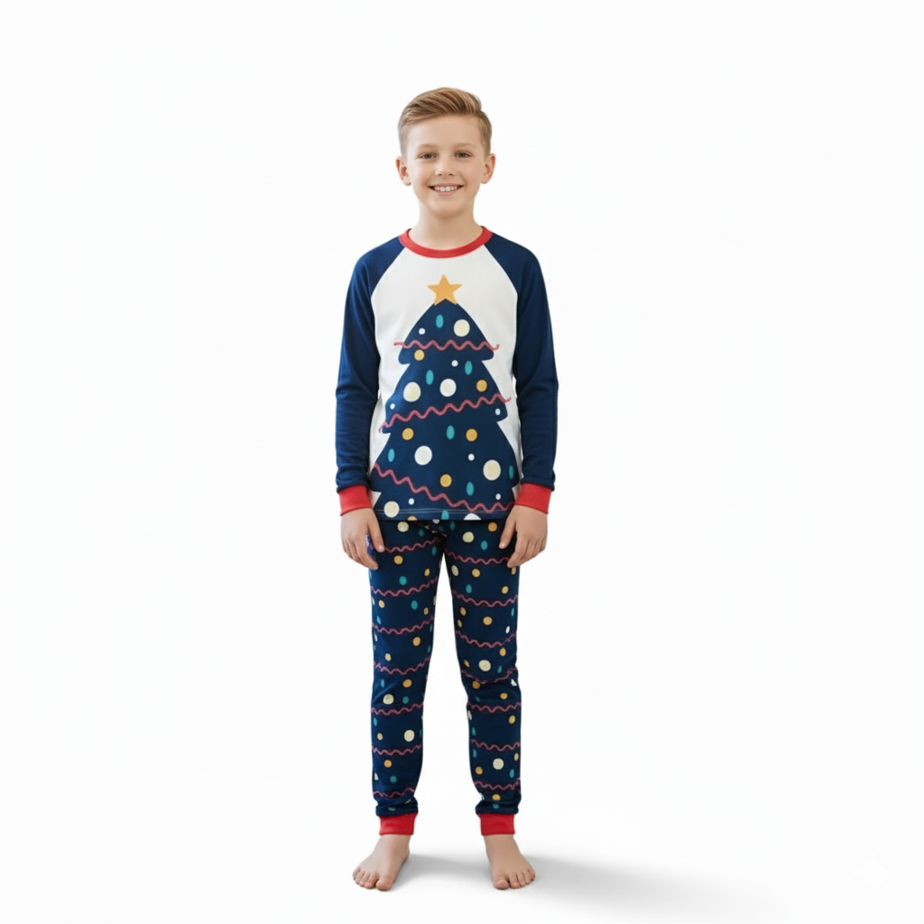 All Over Print Christmas Tree Design Family Matching Pajama Set