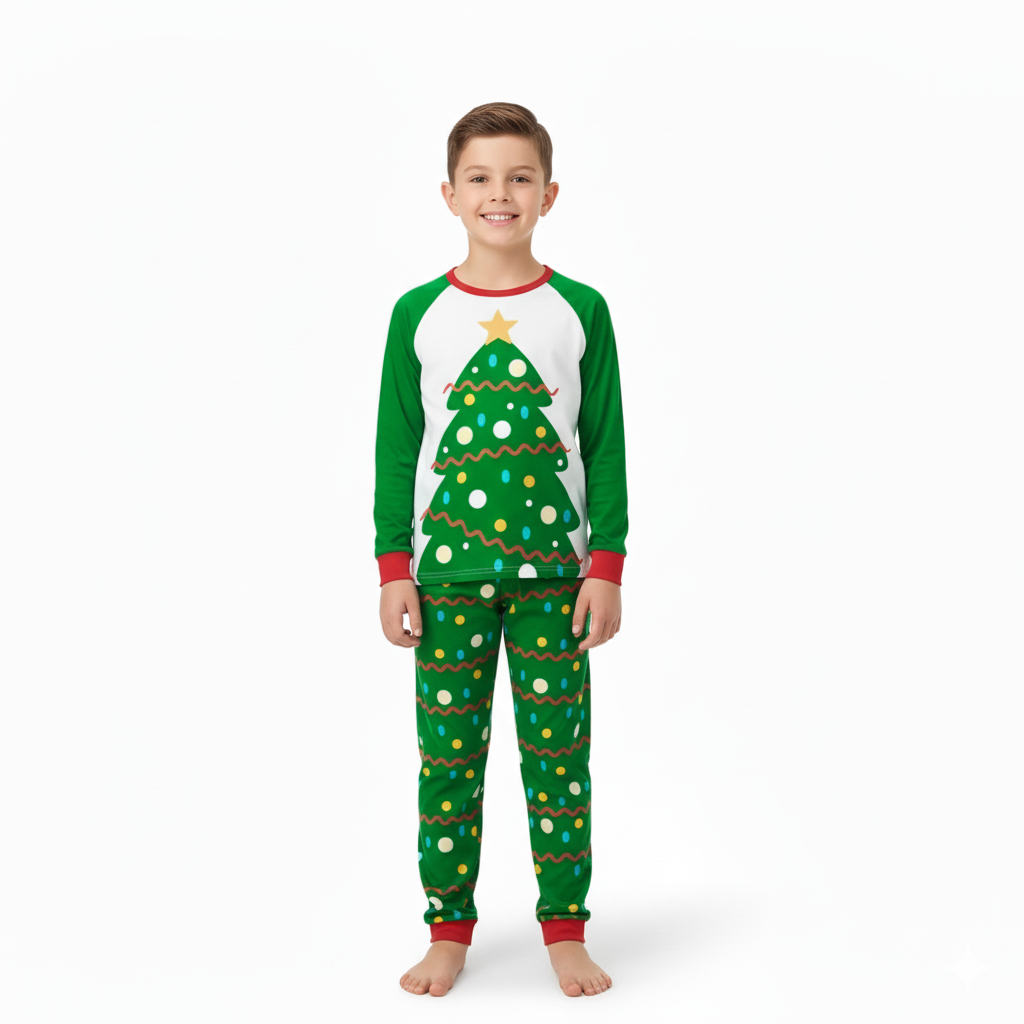All Over Print Christmas Tree Pattern Family Matching Pajama Set