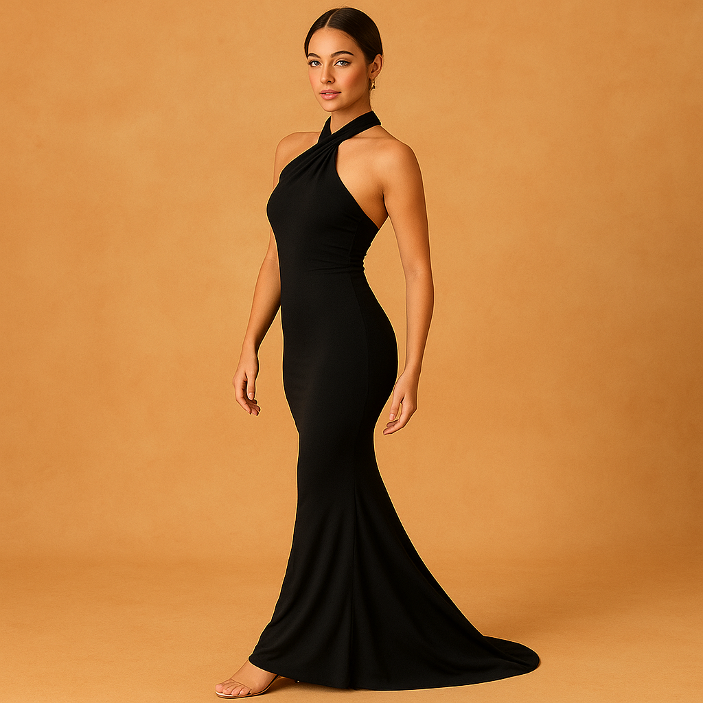 Asymmetrical Ruched Backless Sheath Dress