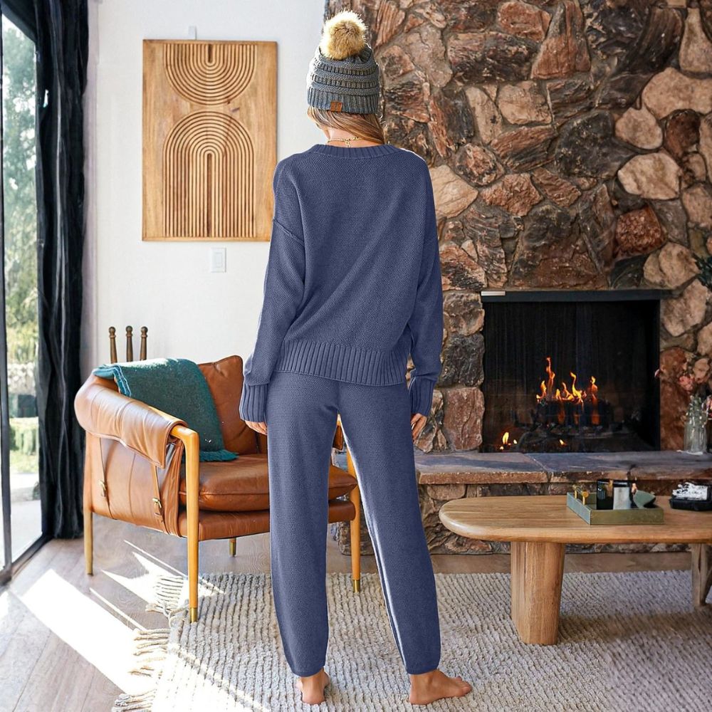 Womens Cardigan Pants Sets 2 Piece Slouchy Sweater Loungewear