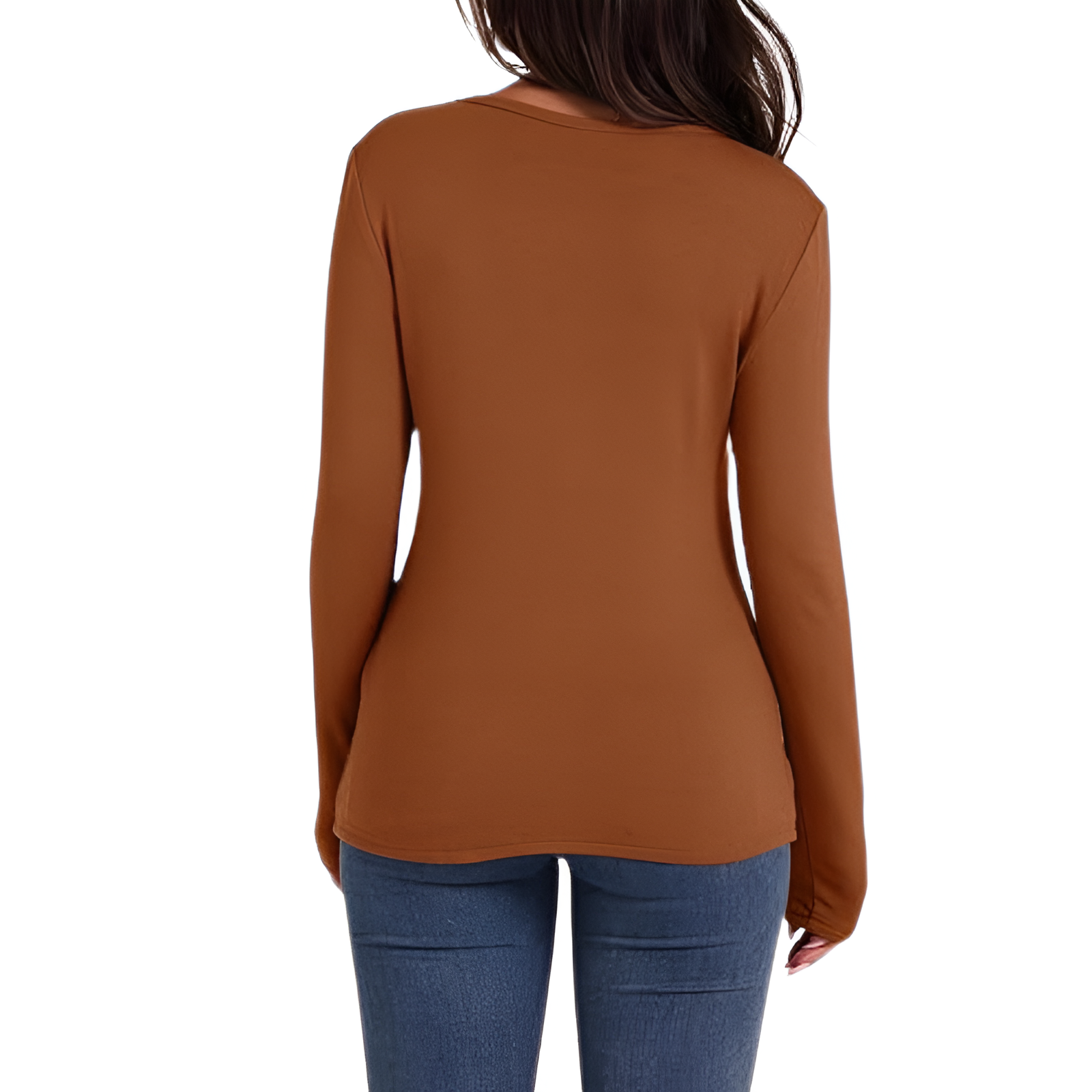 Soft Fleece Lined Long Sleeve Thermal Top For Women