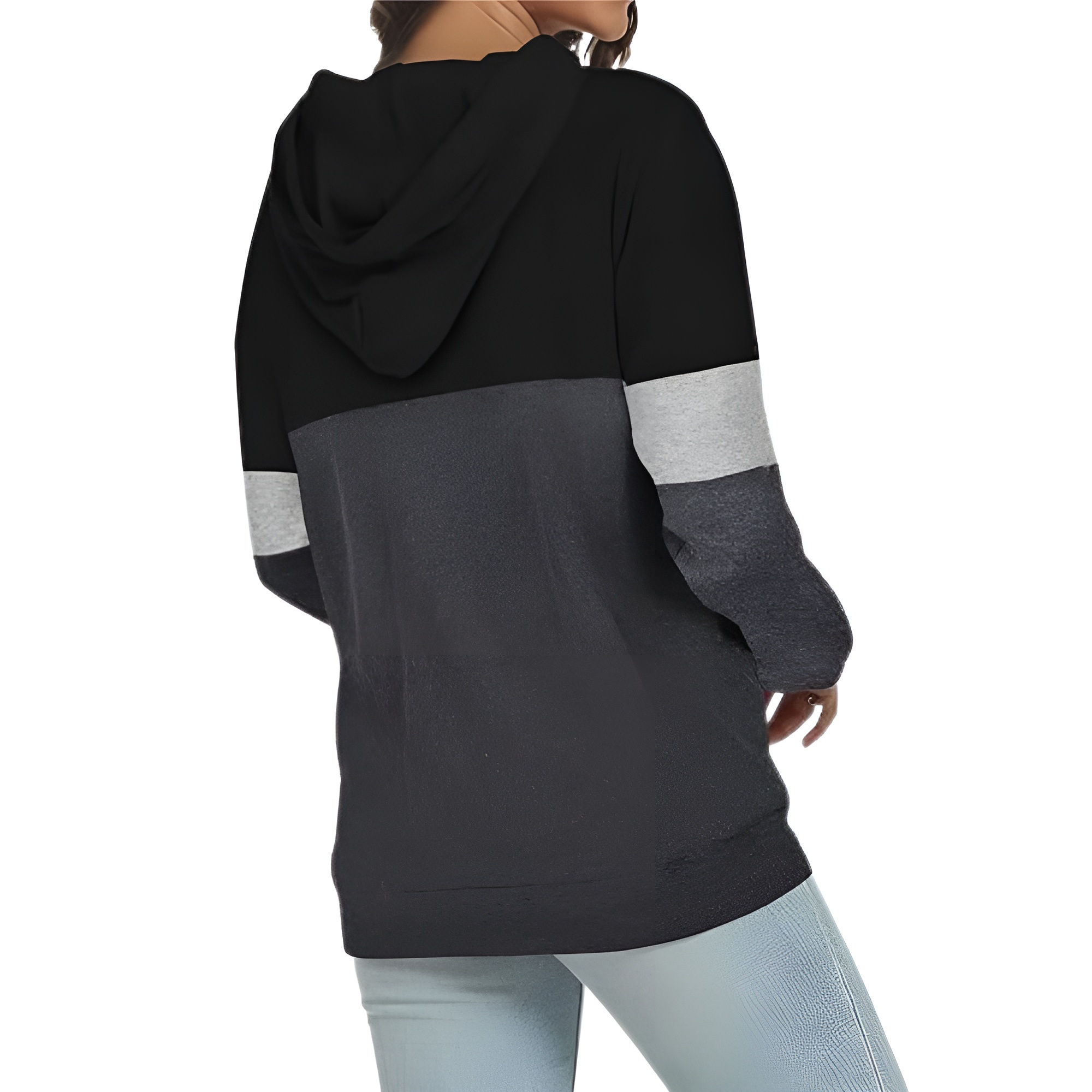 Casual Loose Fit Hoodies With Pullover Style And Drawstring For Women
