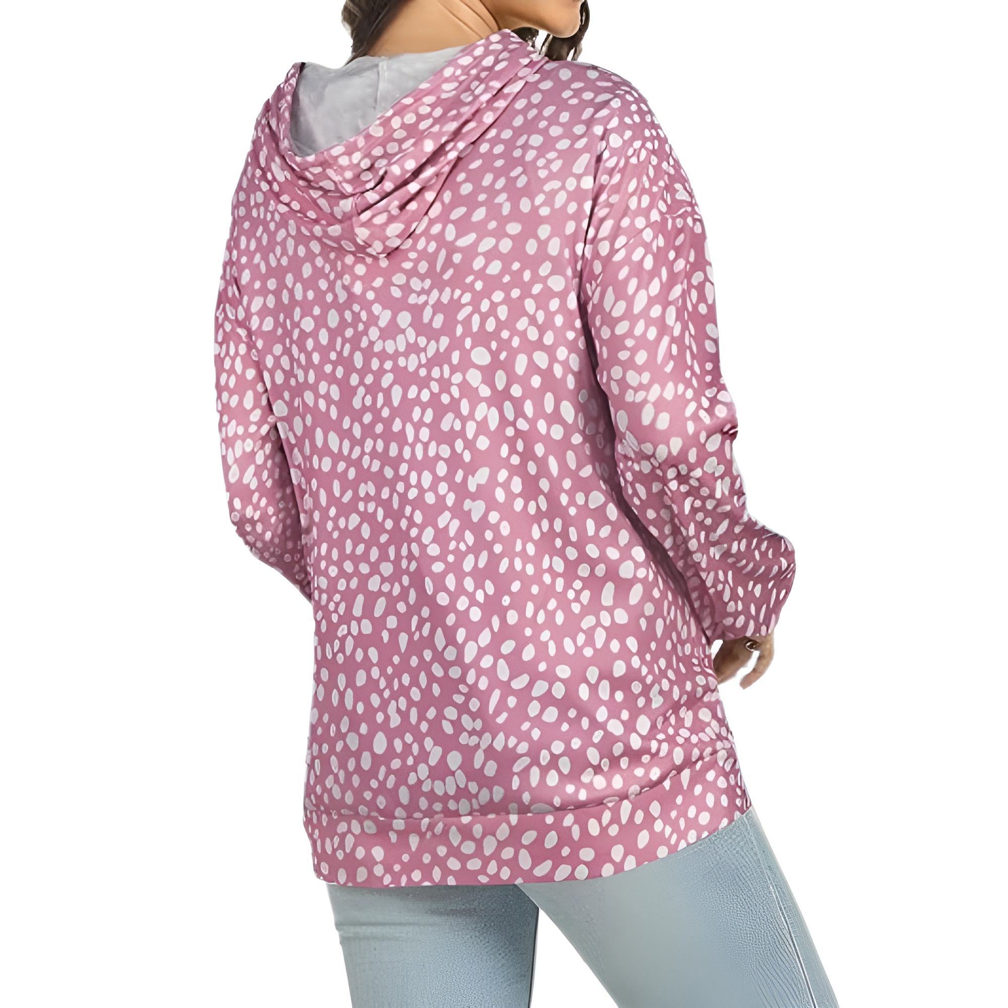 Casual Loose Fit Hoodies With Pullover Style And Drawstring For Women
