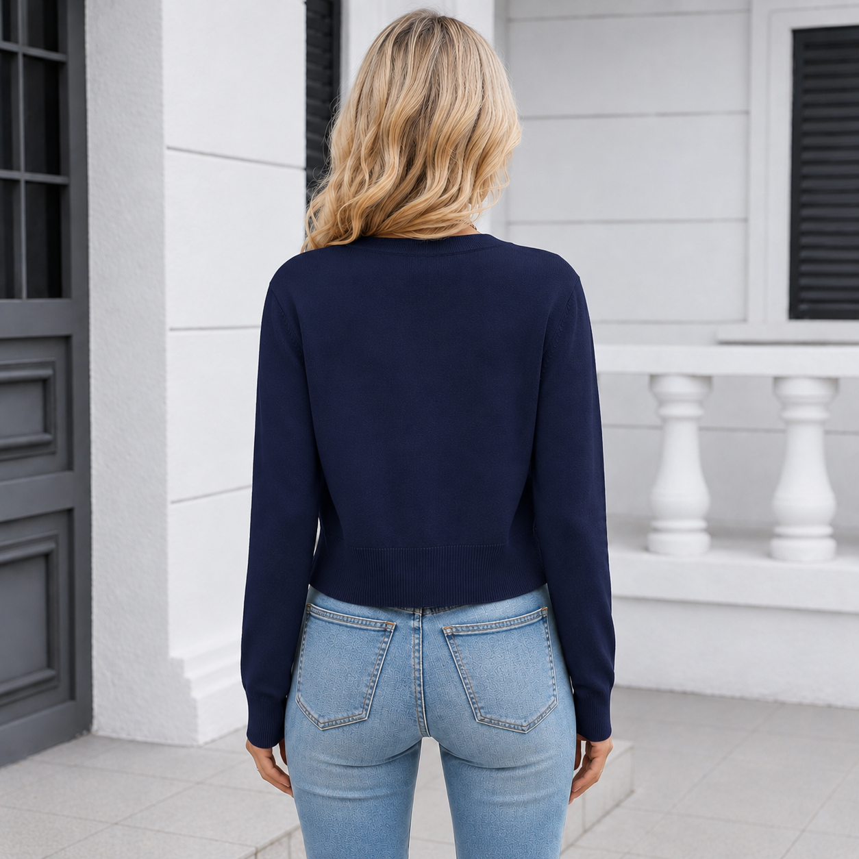 Casual Lightweight Button Down Cropped Cardigan For Women