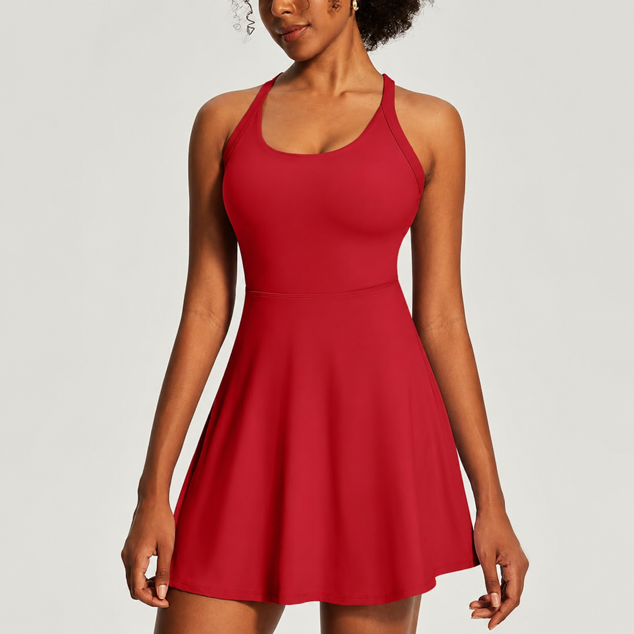 Summer Athletic Tennis Built In Shorts Bra Dress For Women