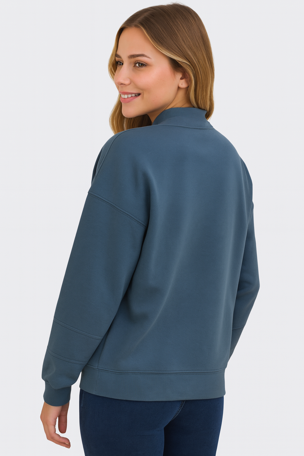 Casual Long Sleeve Lapel Zipper Drawstring Loose Pullover Sweatshirt