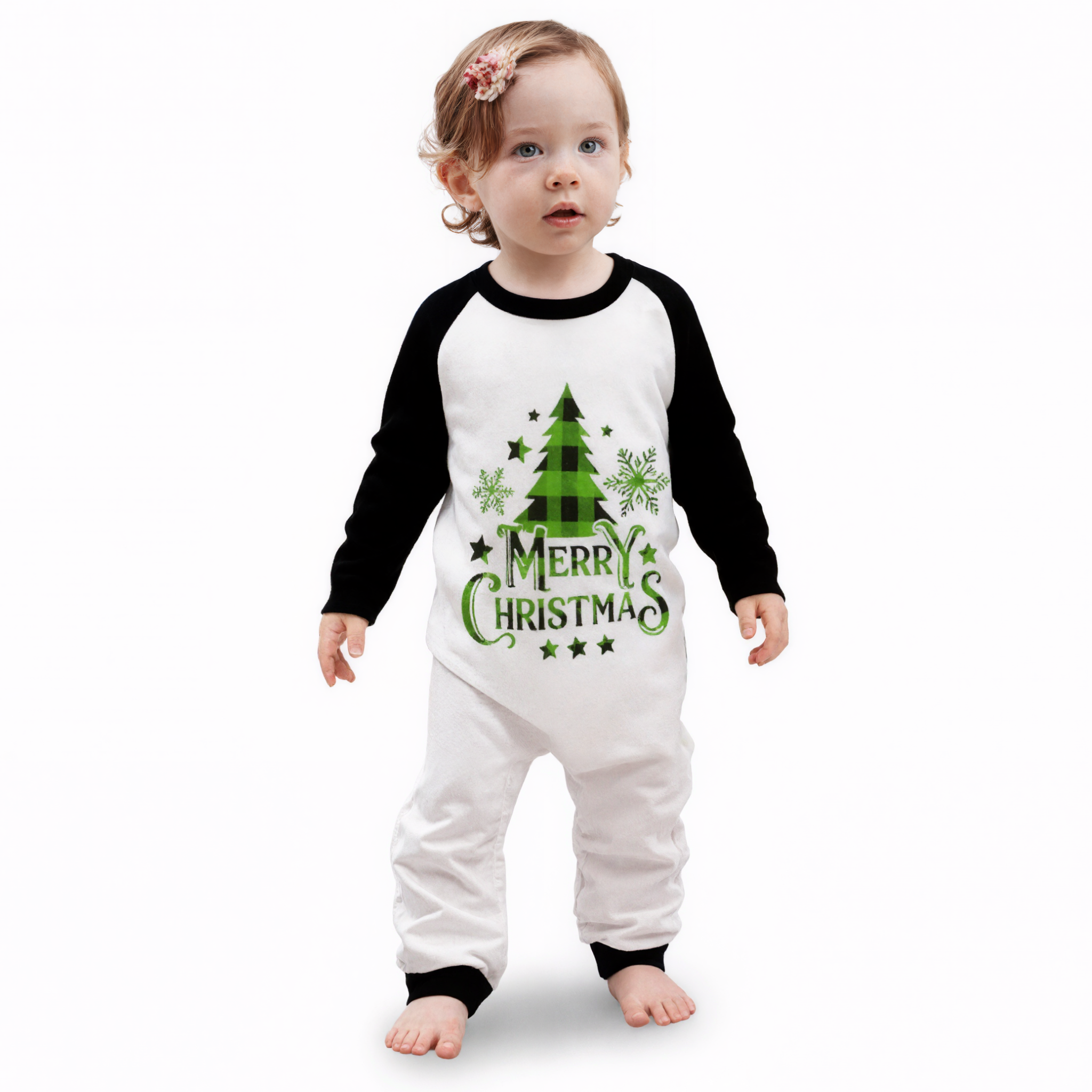 Christmas All Over Print Family Sleepwear with Tree Design
