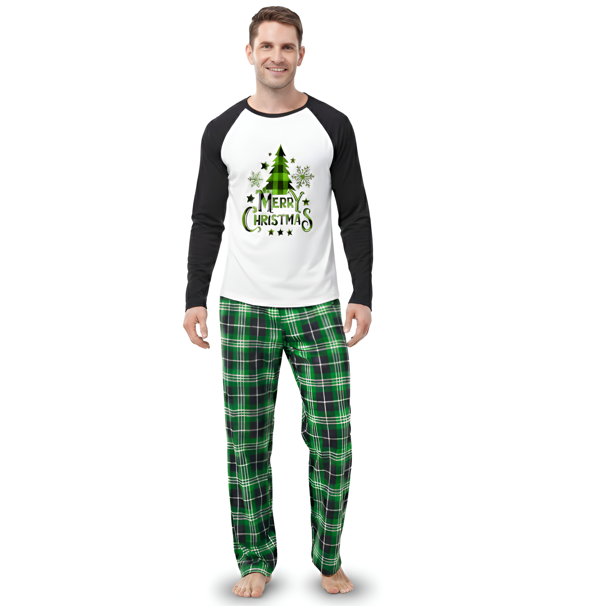 Christmas All Over Print Family Sleepwear with Tree Design
