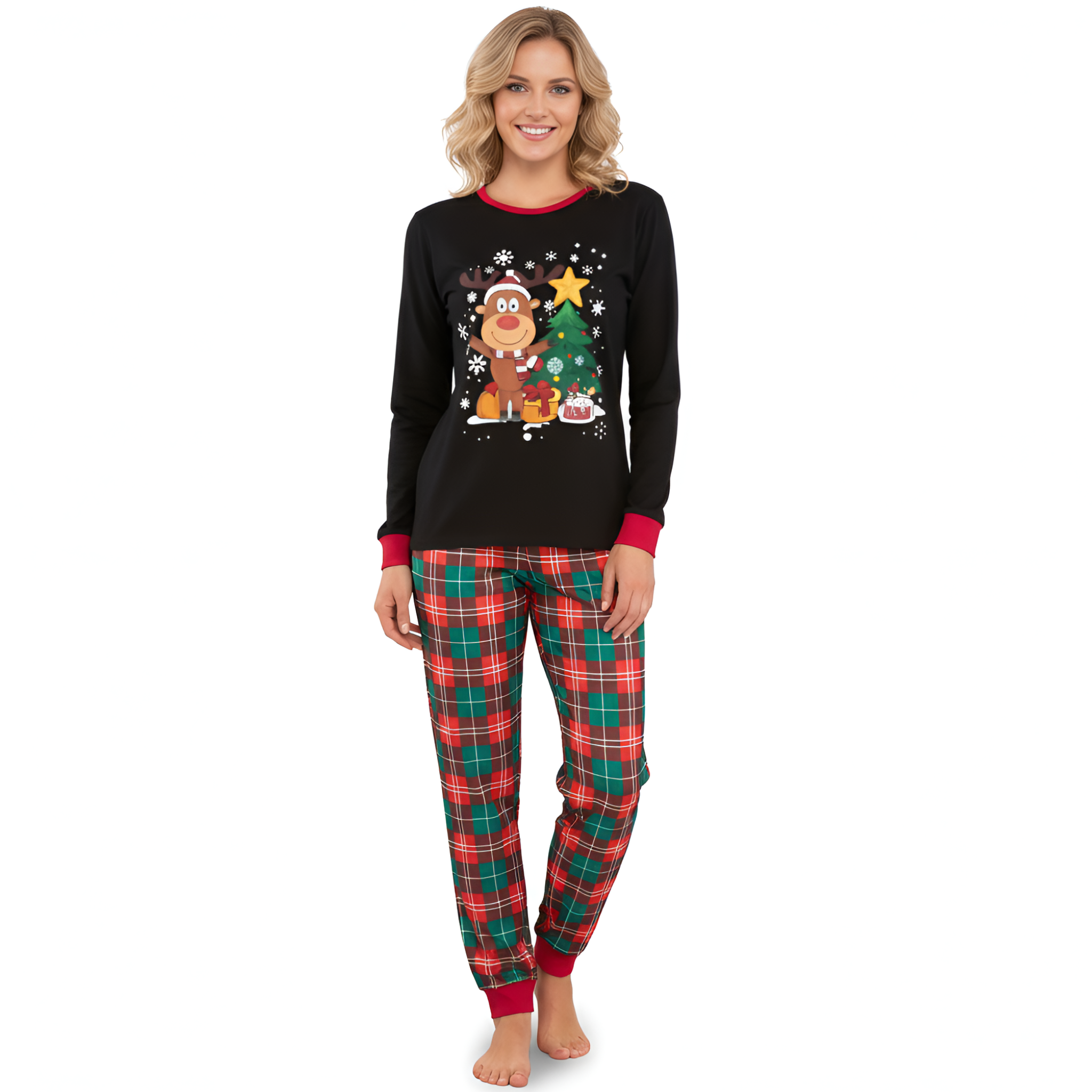 Christmas Reindeer Print Family Matching Pajama Sets