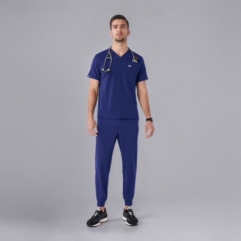 Comfortable Scrub Set For Men With Three Pocket Top And Jogger Pants