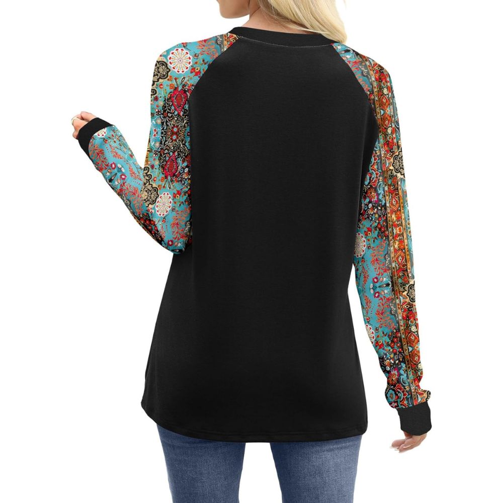 Long Sleeve Shirts for Women Color Tops Casual Crewneck Basic Tees