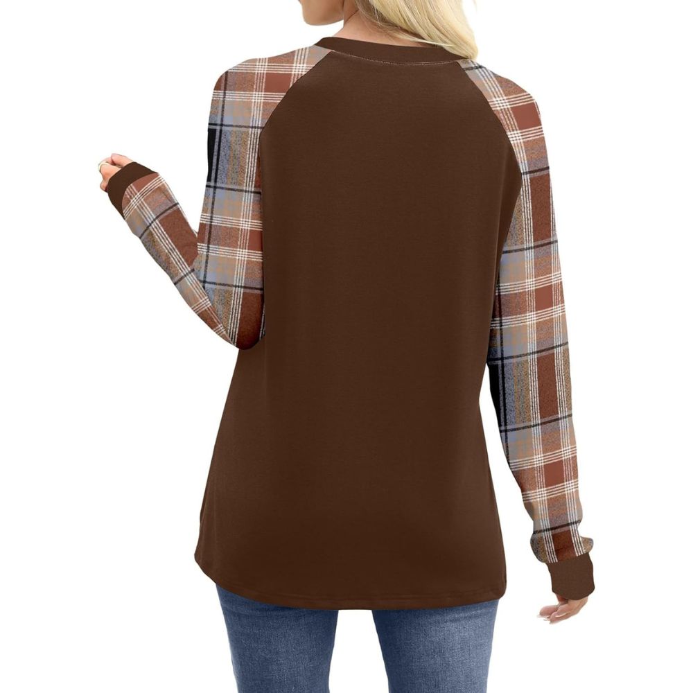 Long Sleeve Shirts for Women Color Tops Casual Crewneck Basic Tees