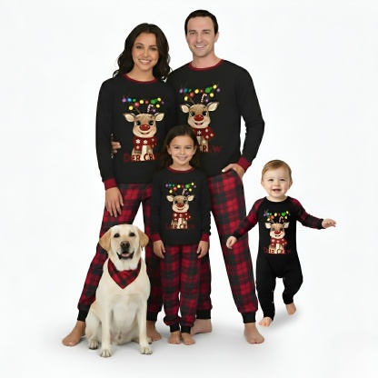Deer Printed Crew Family Matching Pajama Sets