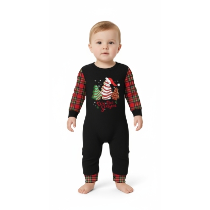 Santa Hat Tree Print Family Matching Pajama Sets