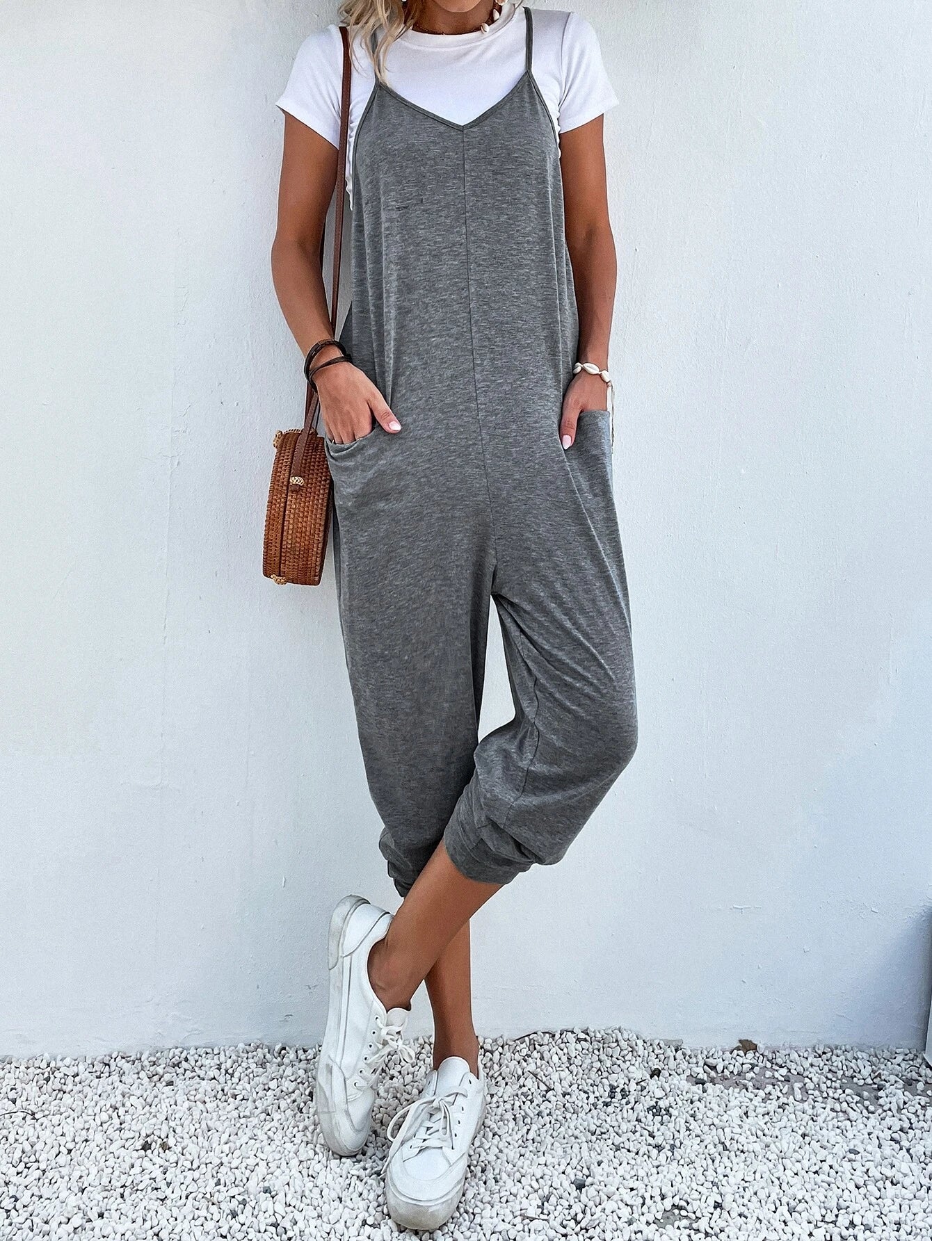 Dual Pocket Cami Jumpsuits