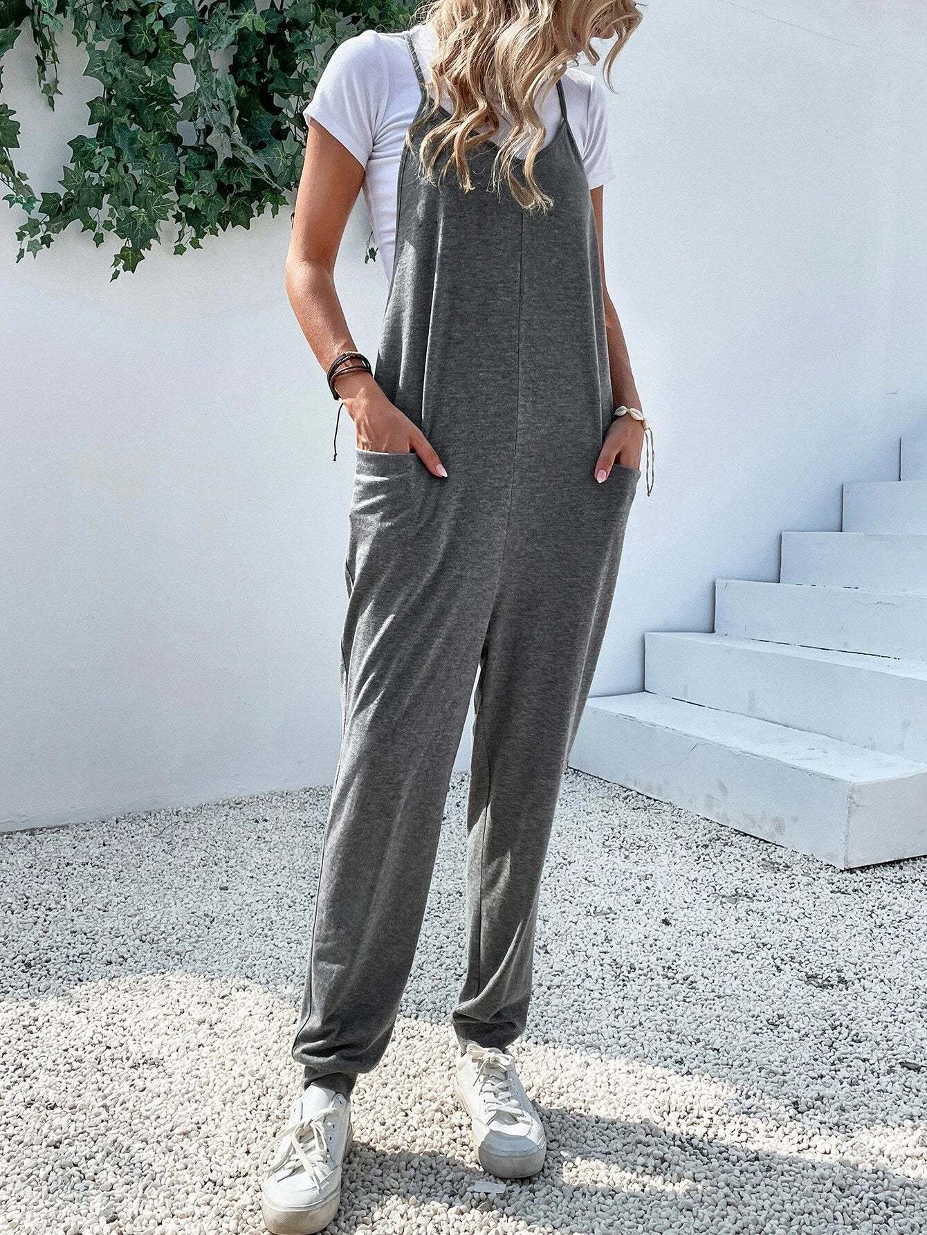 Dual Pocket Cami Jumpsuits
