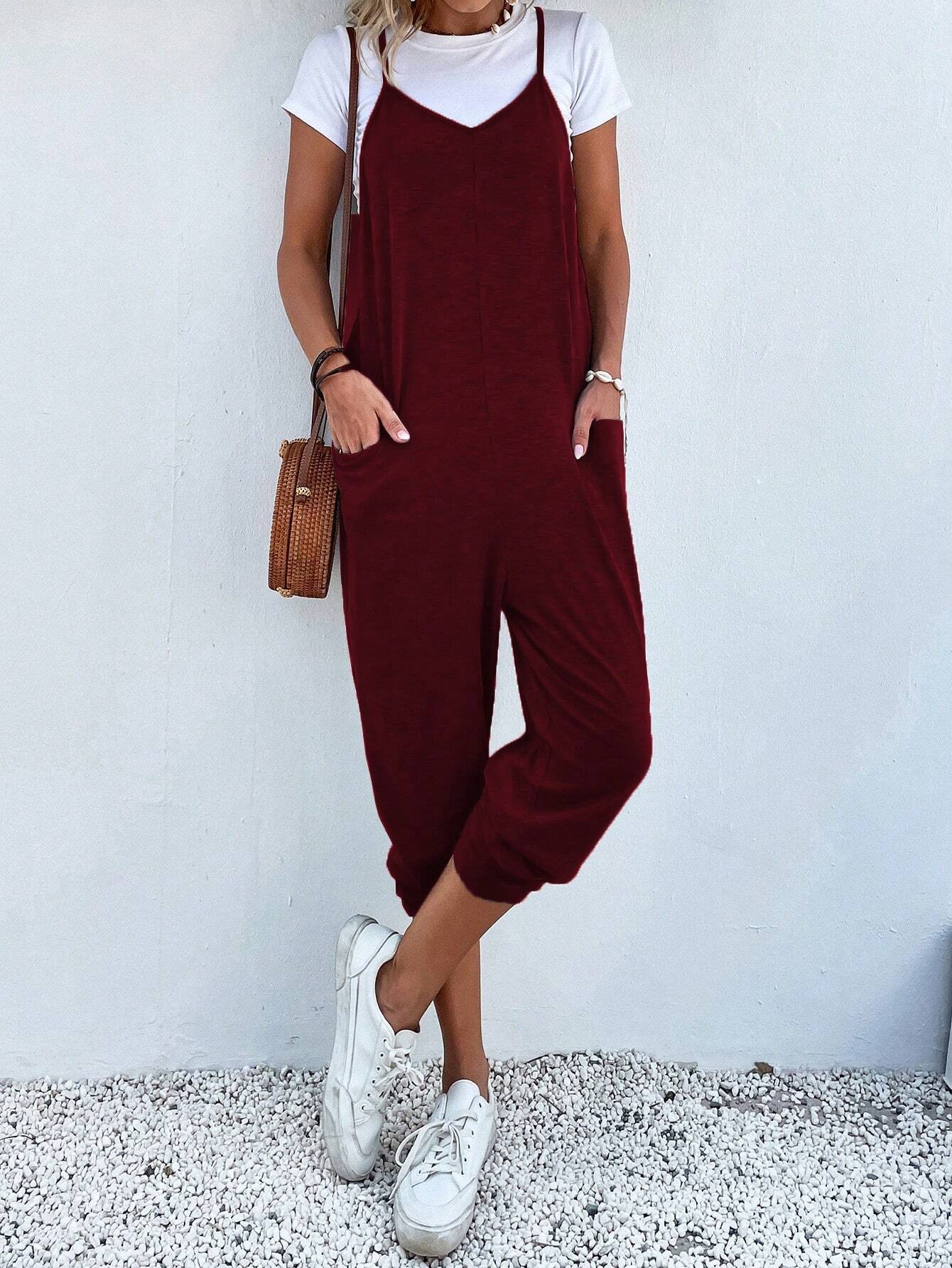 Dual Pocket Cami Jumpsuits