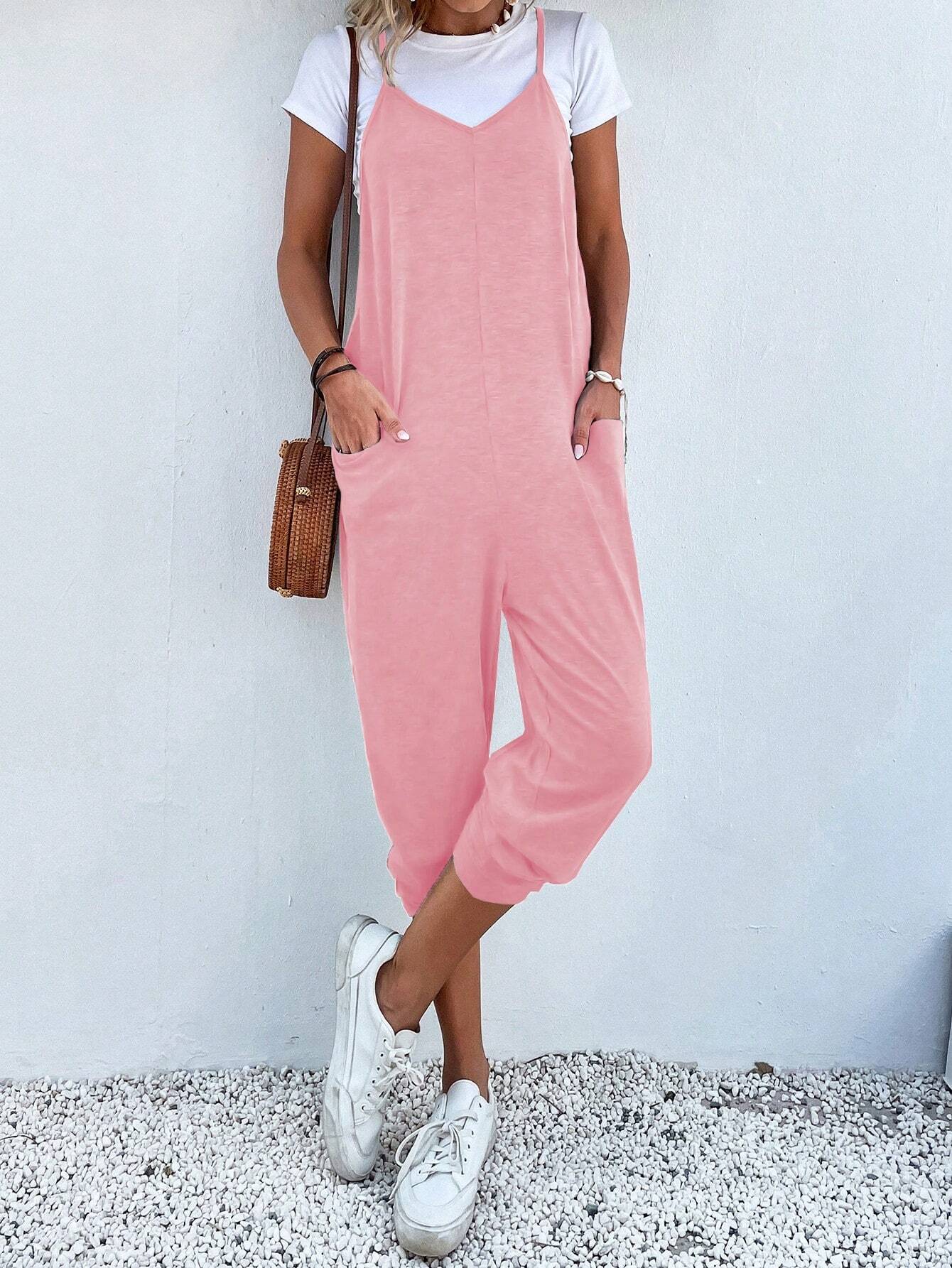 Dual Pocket Cami Jumpsuits