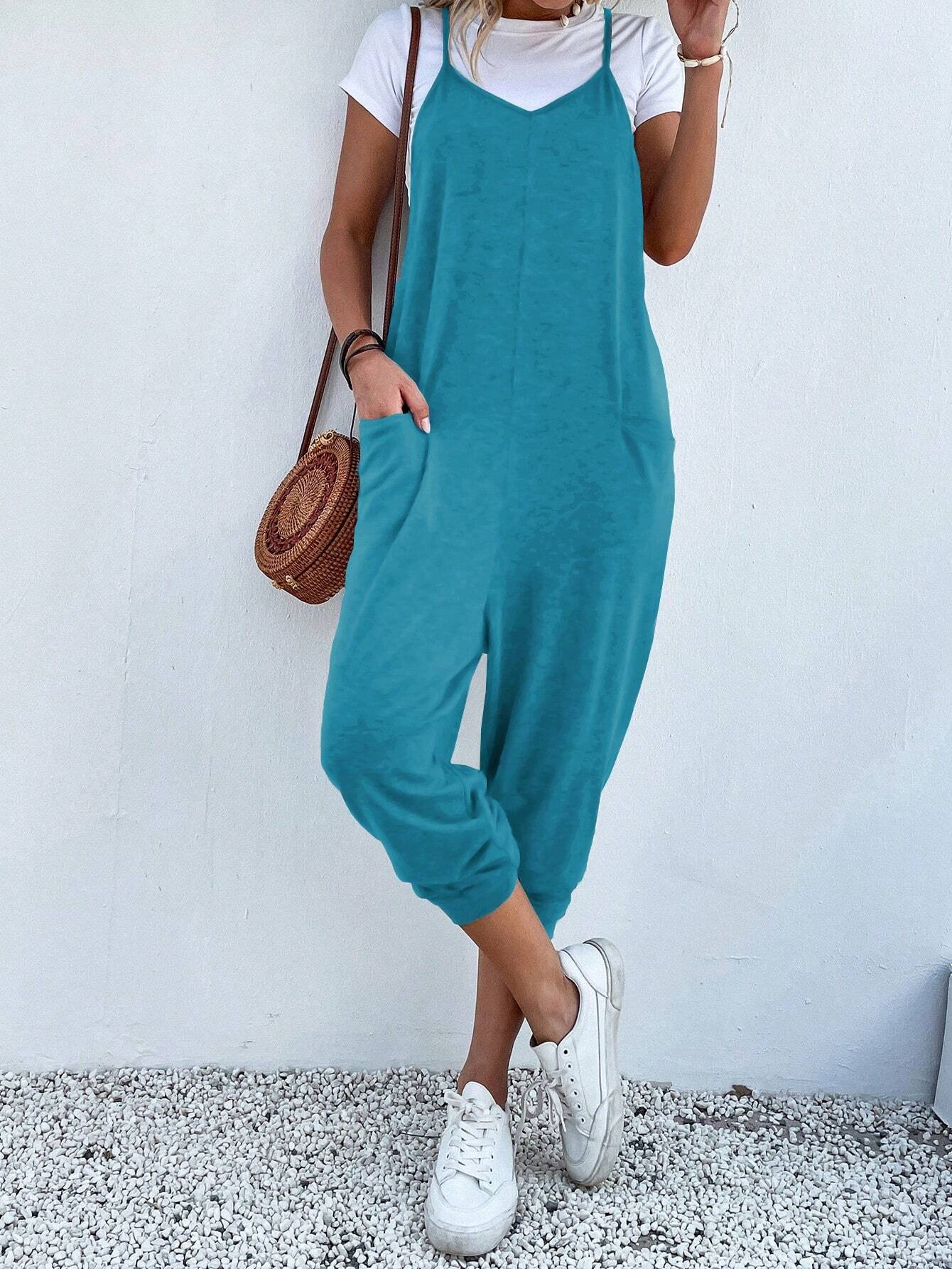 Dual Pocket Cami Jumpsuits