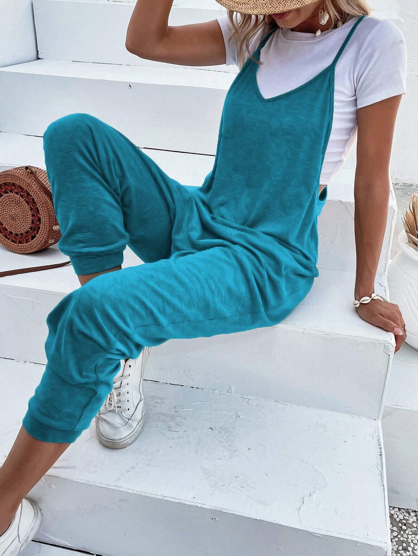 Dual Pocket Cami Jumpsuits