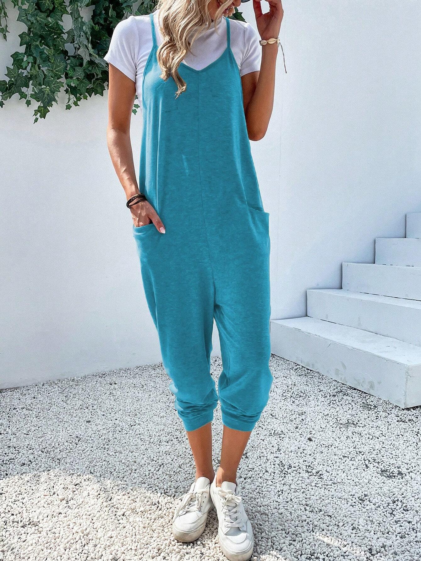 Dual Pocket Cami Jumpsuits
