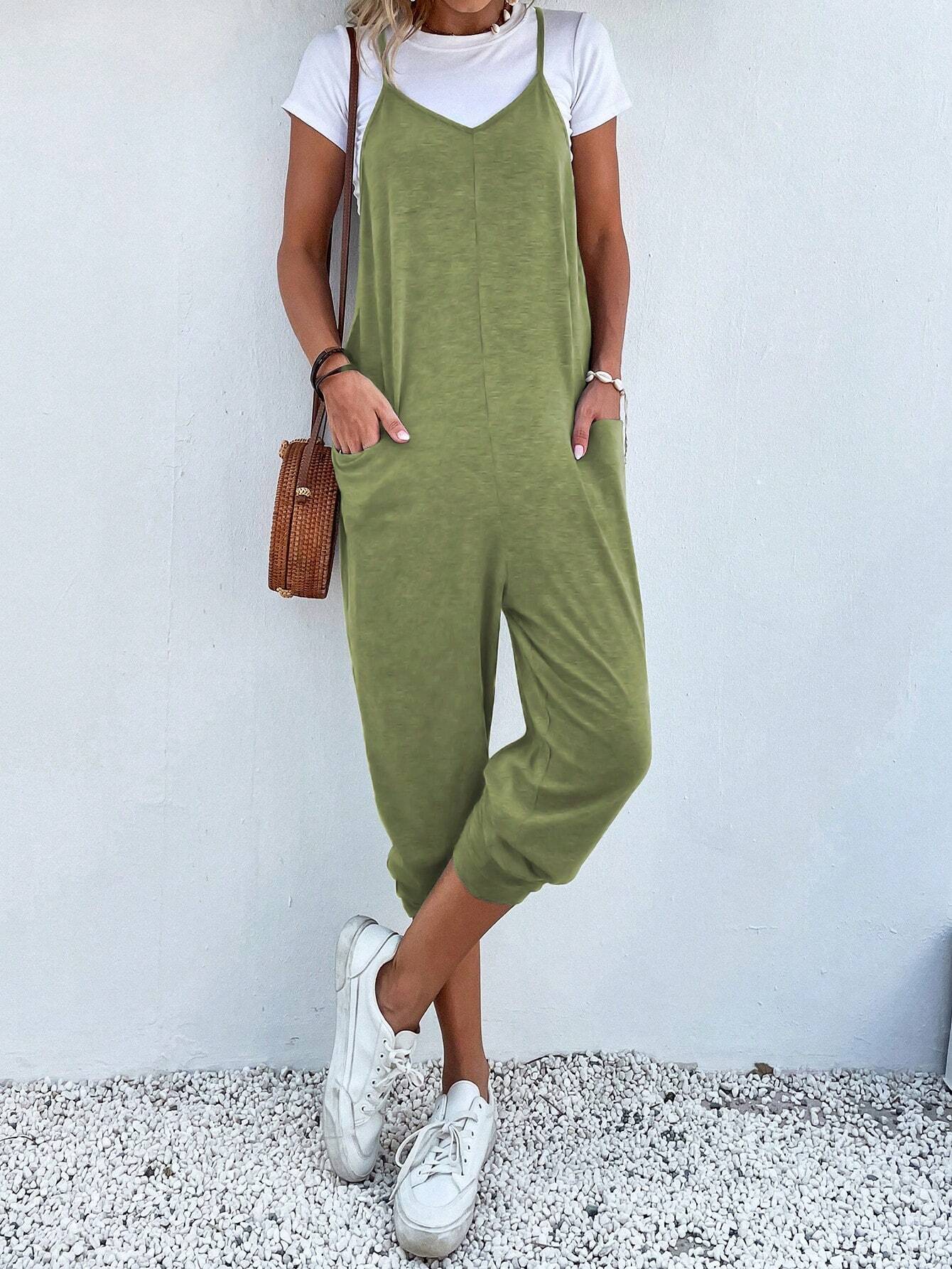 Dual Pocket Cami Jumpsuits