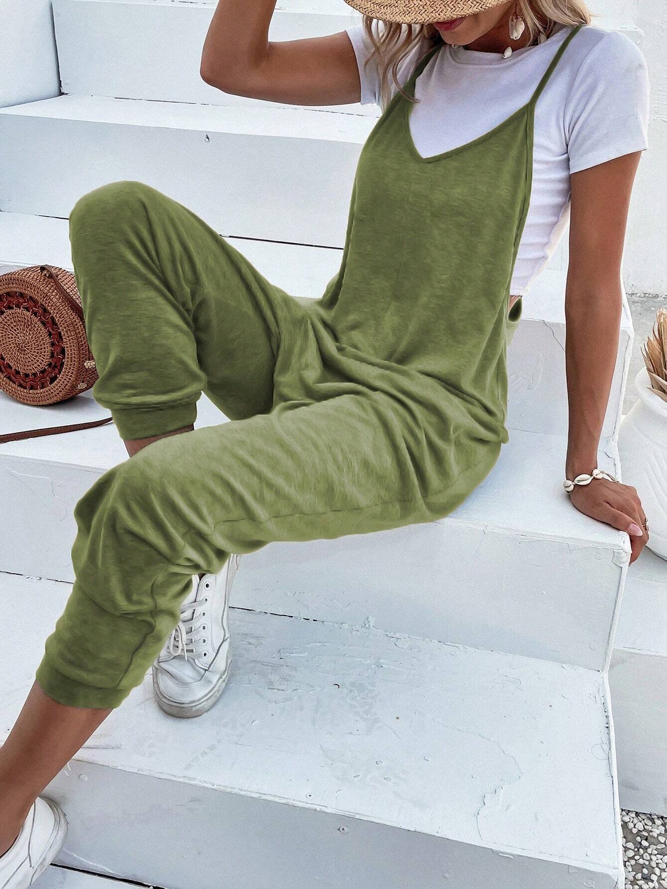 Dual Pocket Cami Jumpsuits