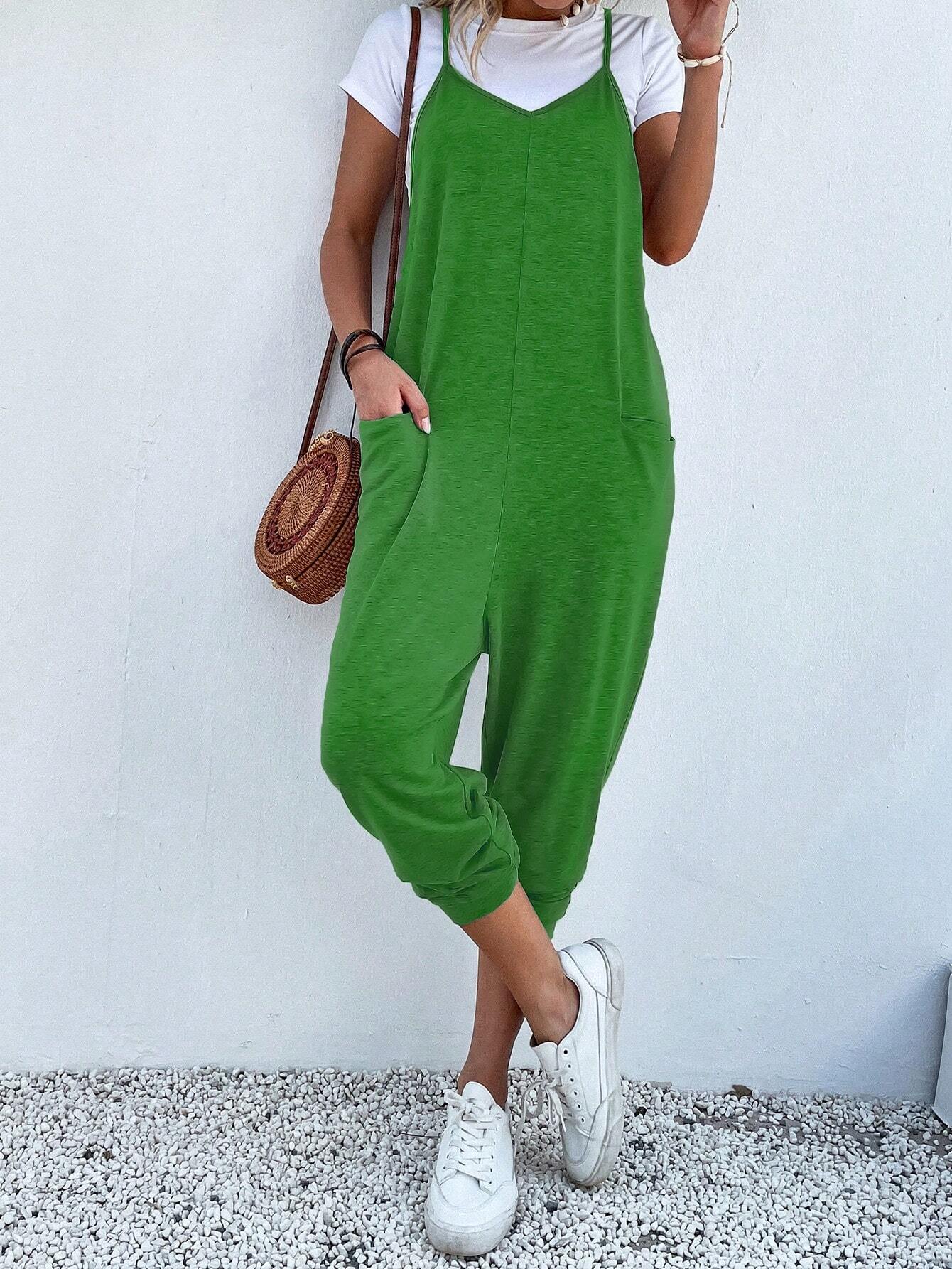 Dual Pocket Cami Jumpsuits