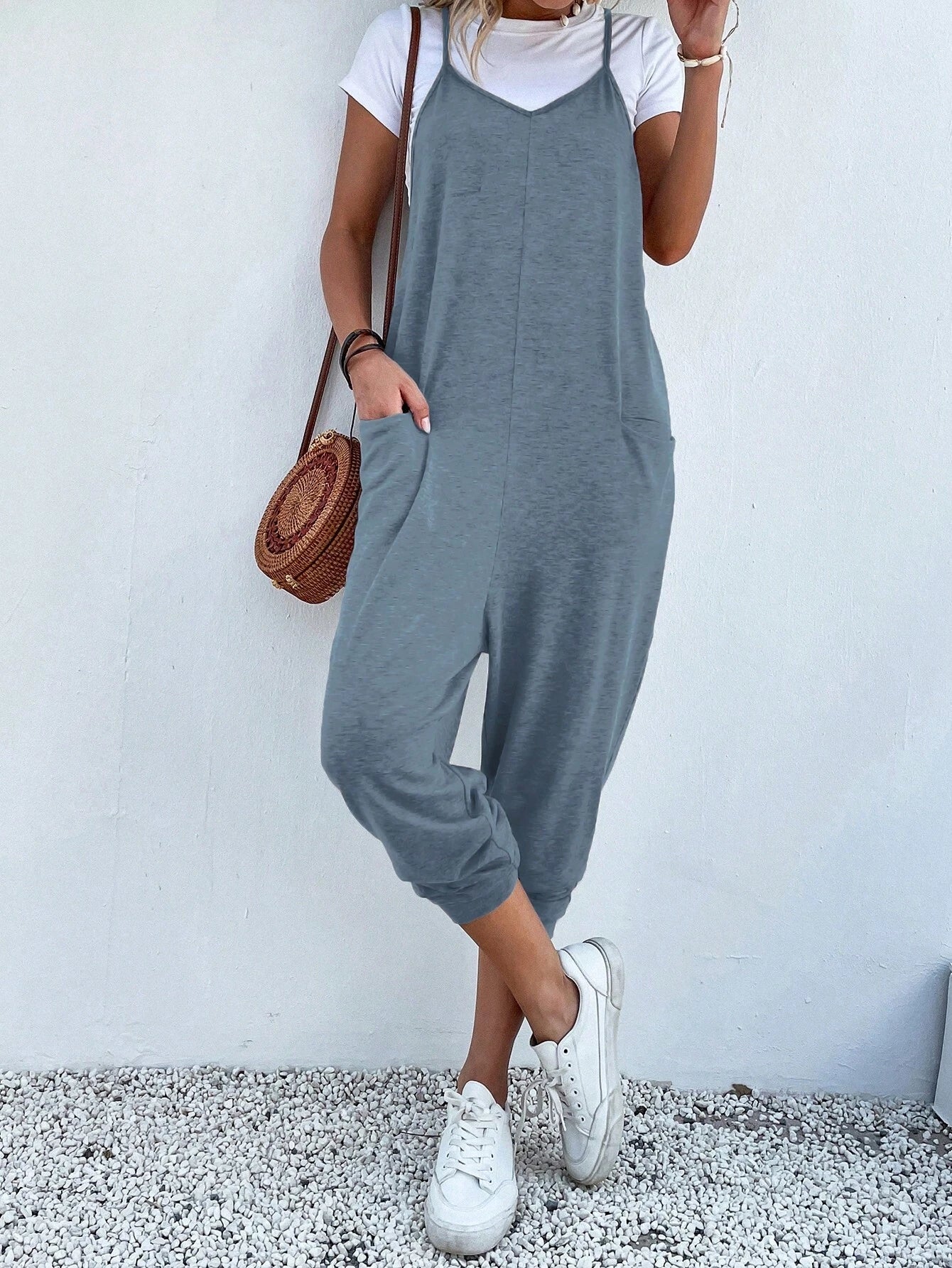 Dual Pocket Cami Jumpsuits
