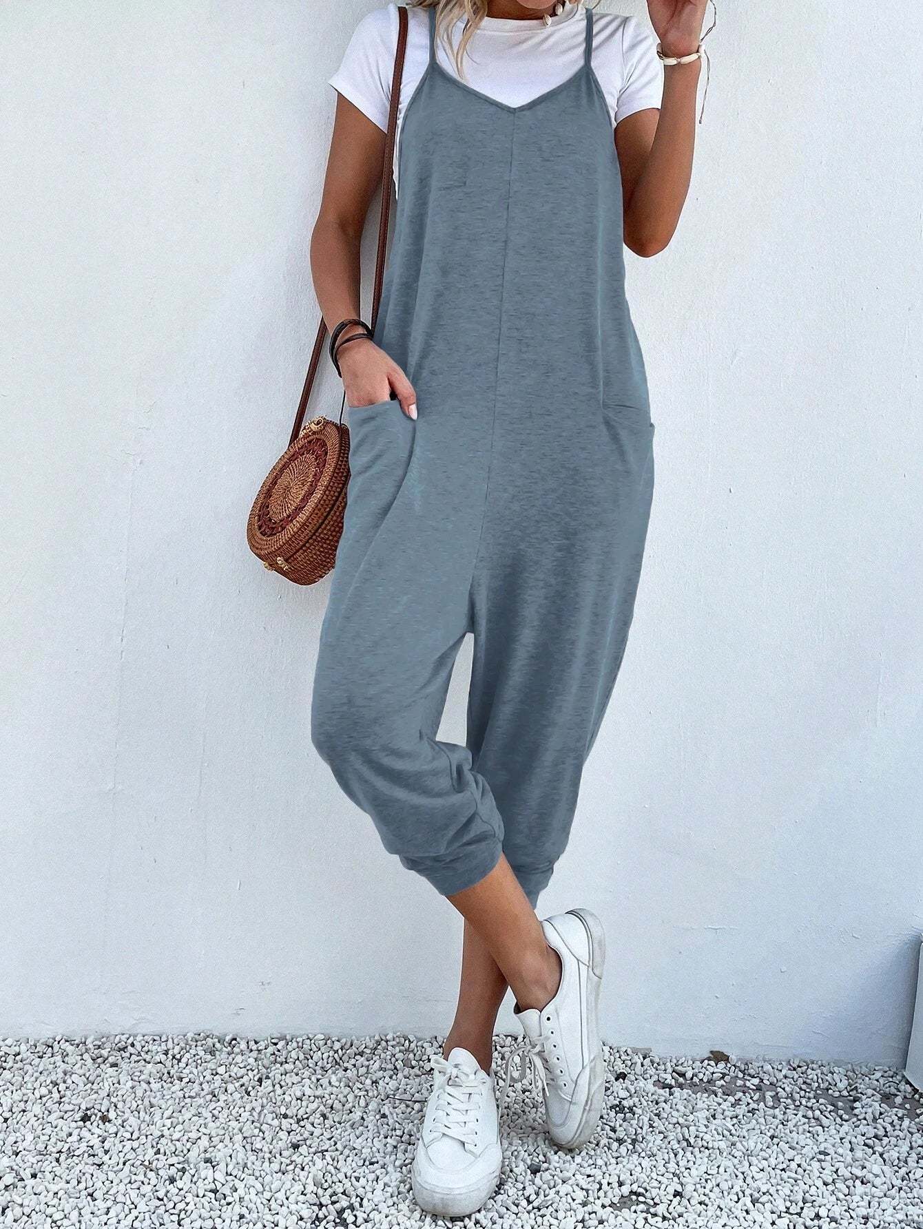Dual Pocket Cami Jumpsuits